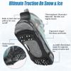 Ice Cleats Snow Traction Cleats Crampon for Walking on Snow and Ice Non-Slip Overshoe Rubber Anti Slip Crampons Slip-on Stretch Footwear (X-Large Size Without Magic Tape Straps) view 2