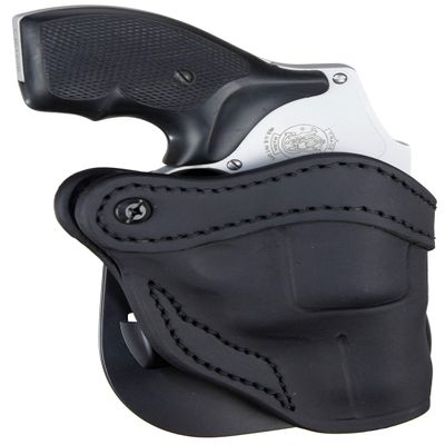 1791 GUNLEATHER J-Frame Revolver Paddle Holster - OWB CCW Leather Gun Holster for Belts - Right Handed - Fits All J-Frame Revolvers Including S&W and Ruger LCR not Taurus