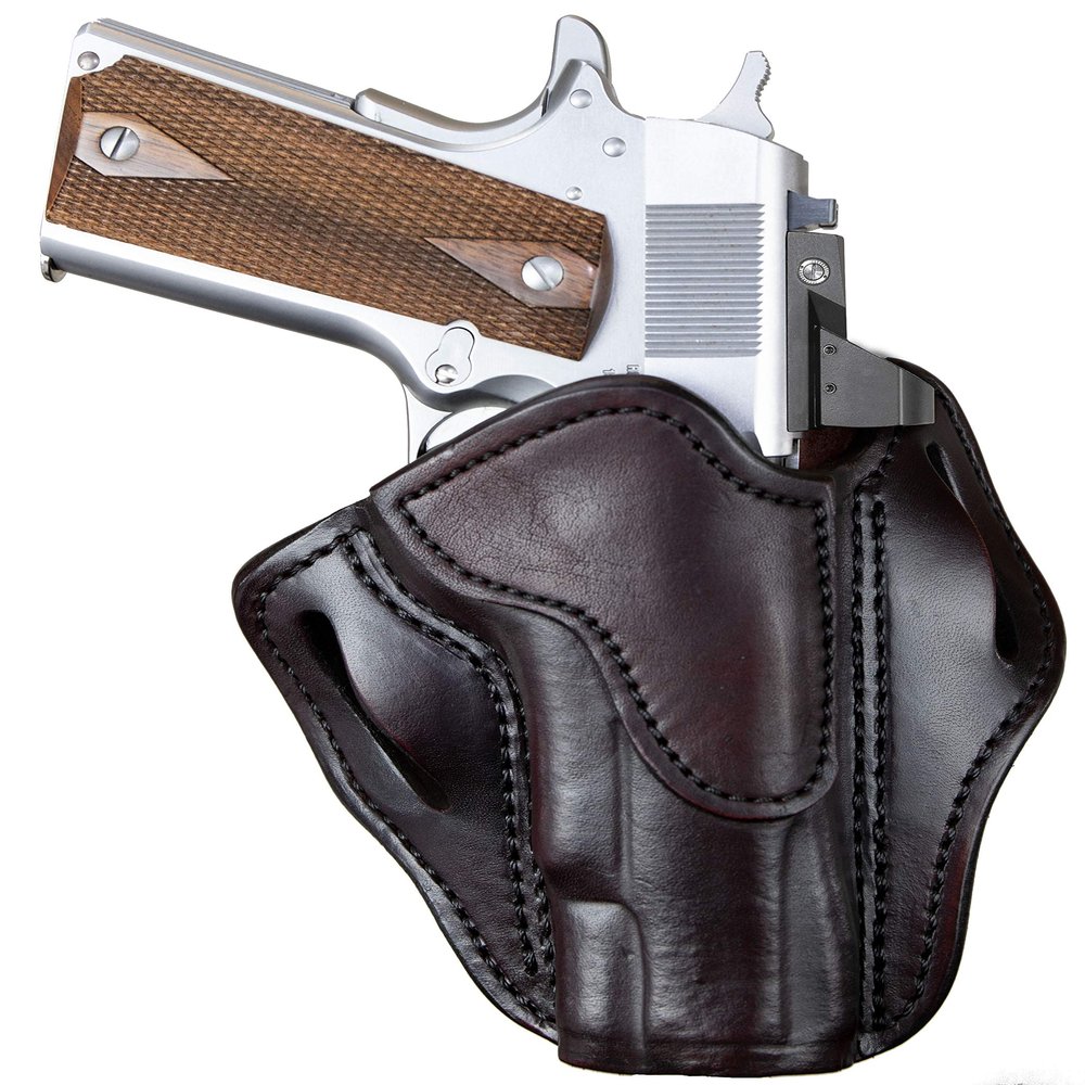 1791 GUNLEATHER 1911 Optic Ready Holster - OWB CCW Leather Gun Holster for Belts - Right Handed - Fits 1911 Models with 4" and 5" Barrels