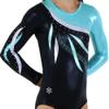 Snowflake Designs Polished in Black/Mint - Adult Extra Small - Black, Mint, and White Clearance Competition Leotard! view 1