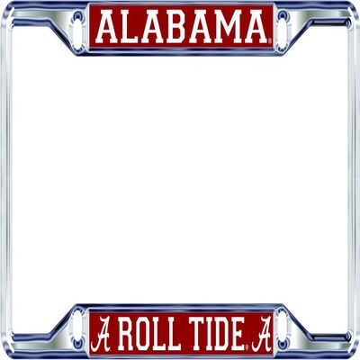Alabama Crimson Tide License Plate Frame Silver