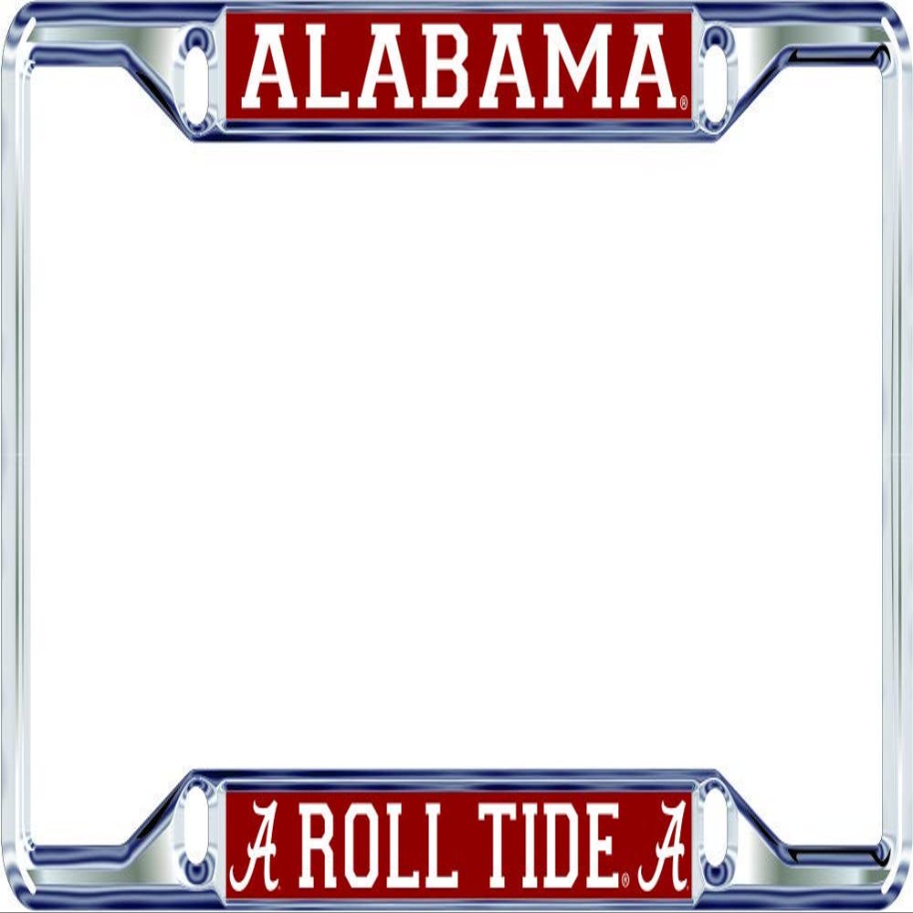 Alabama Crimson Tide License Plate Frame Silver