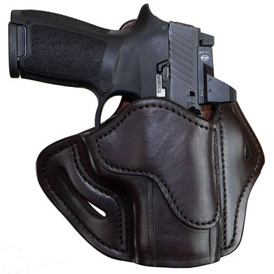 1791 GUNLEATHER P320c Optic Ready Holster - OWB CCW Leather Gun Holster for Belts - Right Handed - HK VP9sk, P2000, 45c, SIG P229c and Most compacts with Rails