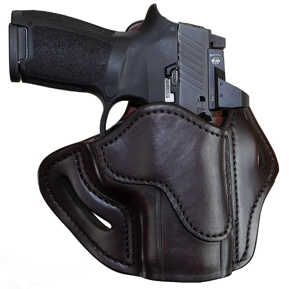 1791 GUNLEATHER P320c Optic Ready Holster - OWB CCW Leather Gun Holster for Belts - Right Handed - HK VP9sk, P2000, 45c, SIG P229c and Most compacts with Rails