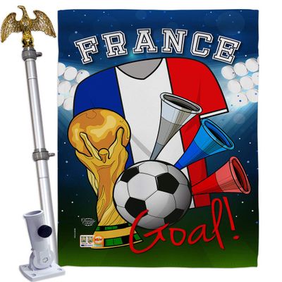 World Cup France Flags French Home Decor Banner Room Wall Art Patio Porch Lawn Garden Flag Stand Pole Outdoor Tapestry Yard Signs FIFA Gifts Sports Fan Trophy Soccer Game Football Made In USA