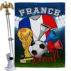 World Cup France Flags French Home Decor Banner Room Wall Art Patio Porch Lawn Garden Flag Stand Pole Outdoor Tapestry Yard Signs FIFA Gifts Sports Fan Trophy Soccer Game Football Made In USA view 1