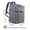 LHI Military Tactical Backpack for Men and Women 45L Army 3 Days Assault Pack Bag Large Rucksack with Molle System - Grey view 3