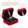 GBYAN Velvet Ring Box with LED Light Jewelry Display Gift Box for Proposal,Engagement, Wedding view 3