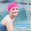 Aegend Swim Caps for Long Hair, Durable Silicone Swimming Caps for Women Men Adults Youths, Easy to Put On and Off, Waterproof Swim Hats Bathing Caps to Keep Hair Dry, 2 Pack, Black Pink view 3