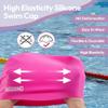 Aegend Swim Caps for Long Hair, Durable Silicone Swimming Caps for Women Men Adults Youths, Easy to Put On and Off, Waterproof Swim Hats Bathing Caps to Keep Hair Dry, 2 Pack, Black Pink view 4