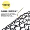 SAN LIKE Fishing Net Fish Landing Net Collapsible Fish Net with Anti-Slip Telescoping Rubber Pole Handle for Kids Adults in Saltwater Freshwater Multi-Size Extending to Length 30.7inch to 43.3inch view 3