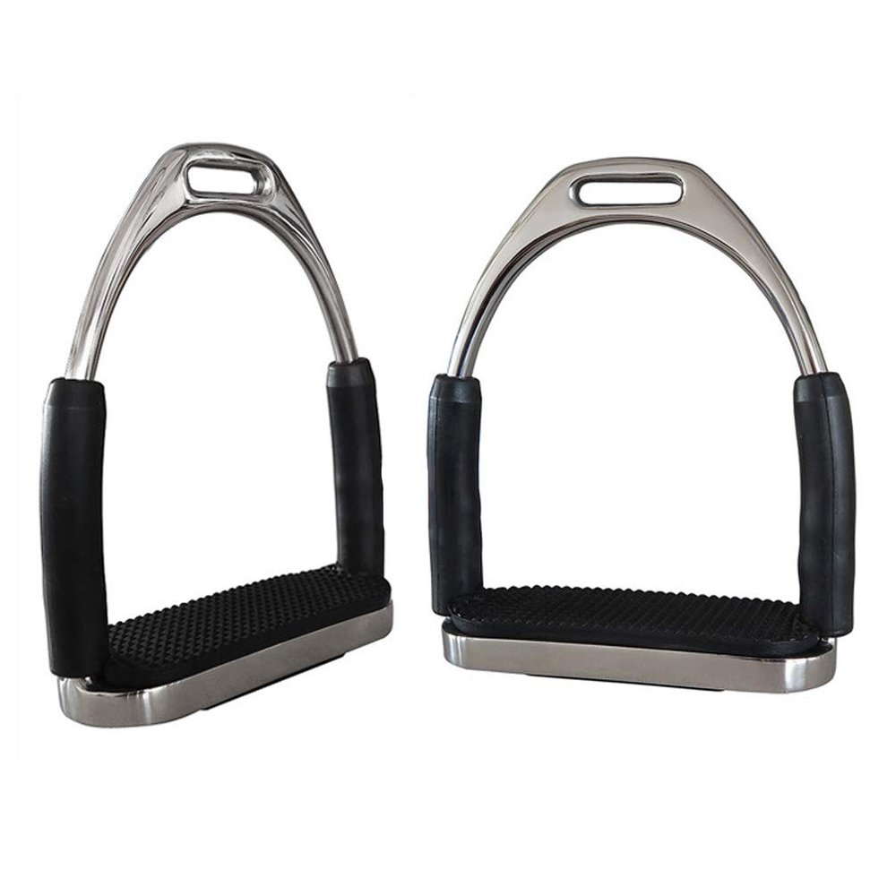 UNISTRENGH Premium Safety Stirrup Stainless Steel Flexible Stirrup, 1 Pairs (Silver)