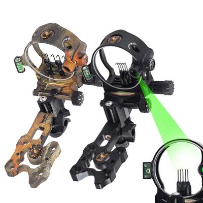 SHARROW Archery Compound Bow Sight 5 Pin Bow Sight 0.019 Optical Fiber Retinal Sight Aluminum Alloy Bow Sights Compound Bow Accessories (Black)