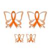 4 Cancer Butterflies Ribbon 6'' & 3" Decal Set Leukemia Cancers Survivor Butterfly Gifts Women Vehicle Vinyl Decals Car SUV Truck Stickers (4 Decal Set - Orange Ribbon) view 2