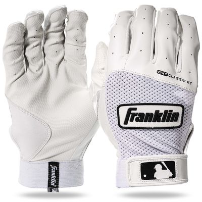 Franklin Sports Digitek Batting Glove Pair - White/White - Adult Small