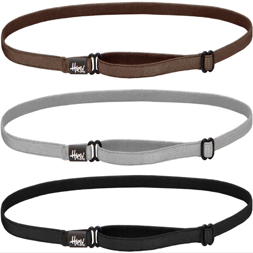 Hipsy Women's Elastic & Adjustable Stretchy Running Headband Multi Pack (Black/Silver/Brown Elastic 3pk)