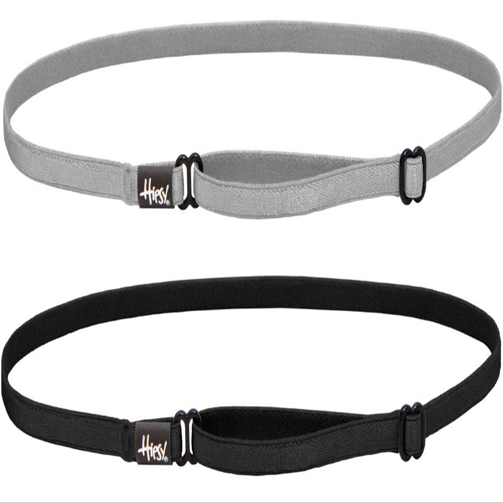 Hipsy Women's Elastic & Adjustable Stretchy Running Headband Multi Pack (Black & Silver Elastic 2pk)