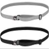 Hipsy Women's Elastic & Adjustable Stretchy Running Headband Multi Pack (Black & Silver Elastic 2pk) view 1