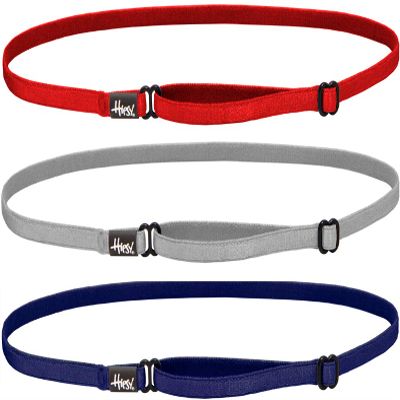 Hipsy Women's Elastic & Adjustable Stretchy Running Headband Multi Pack (Navy/Silver/Red Elastic 3pk)