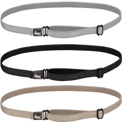 Hipsy Women's Elastic & Adjustable No Slip Running Headband Multi Pack (Taupe/Black/Silver Elastic 3pk)