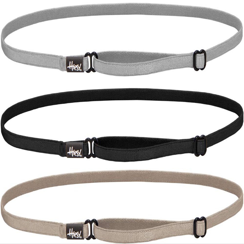 Hipsy Women's Elastic & Adjustable No Slip Running Headband Multi Pack (Taupe/Black/Silver Elastic 3pk)