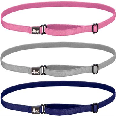 Hipsy Women's Elastic & Adjustable Stretchy Running Headband Multi Pack (Navy/Silver/Pink Elastic 3pk)