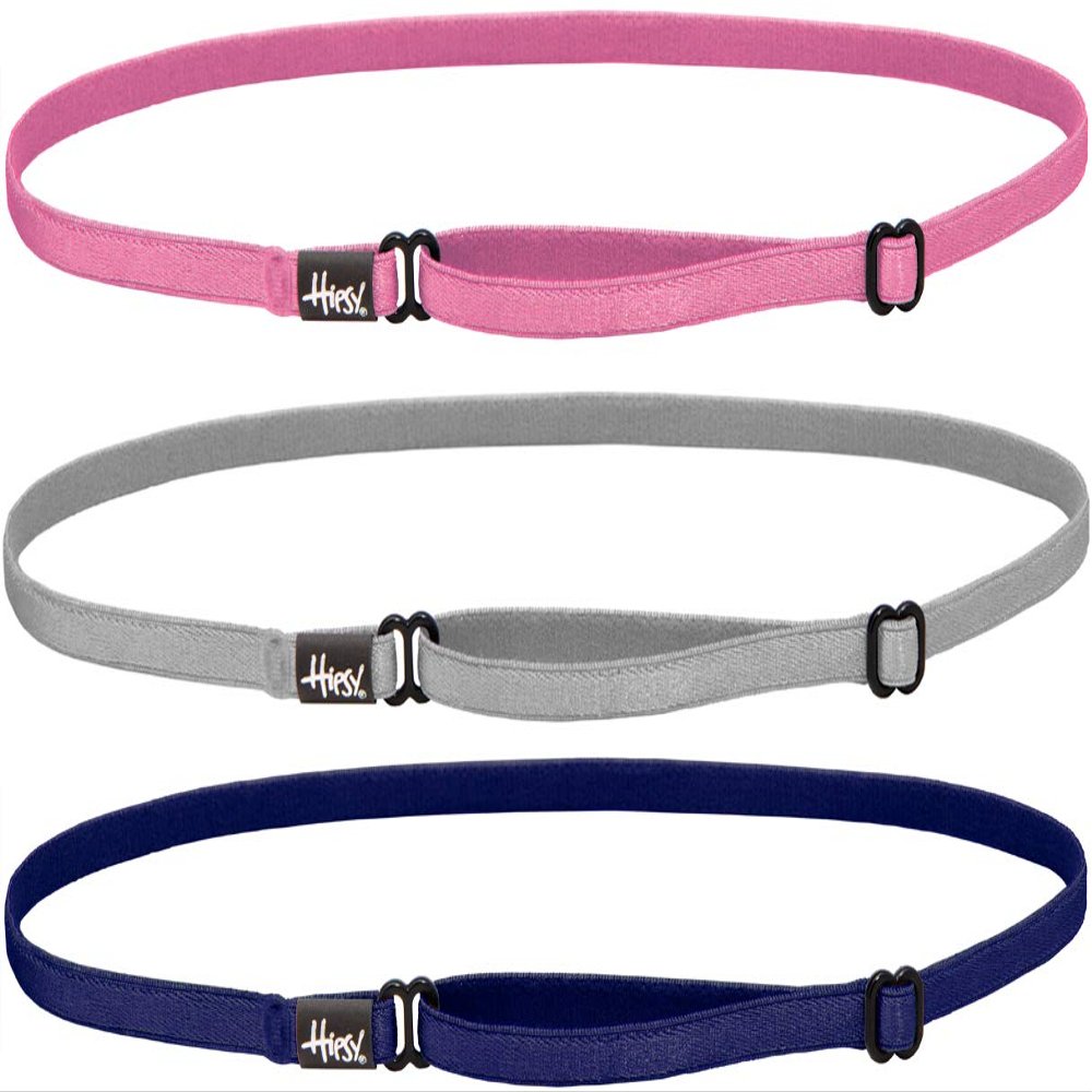 Hipsy Women's Elastic & Adjustable Stretchy Running Headband Multi Pack (Navy/Silver/Pink Elastic 3pk)