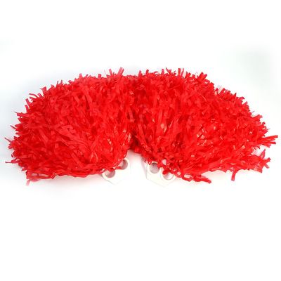 8 Colors 2pcs Cheerleading Poms, PE Cheer Poms Cheerleading Kit Accessories Special for Kindergarten Children s Activities Cheerleading Kit Finger Ring (Red)