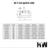 T316 Stainless Steel Quick Link Marine Grade Boating or Rigging 1/8" to 5/8" (3/16"(5MM)) view 2