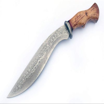 Custom Handmade Damascus Steel Hunting Knife 15.5" Bowie Olive Wood Handle MBE803