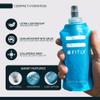 FITLY Soft Flask - 13.5 oz (400 ml) - Shrink As You Drink Pocket Soft Water Bottle for Hydration Pack/Running Vest- Folding Water Bottle for Running, Hiking, Cycling - Ski Water Bottles (FLASK400) view 4