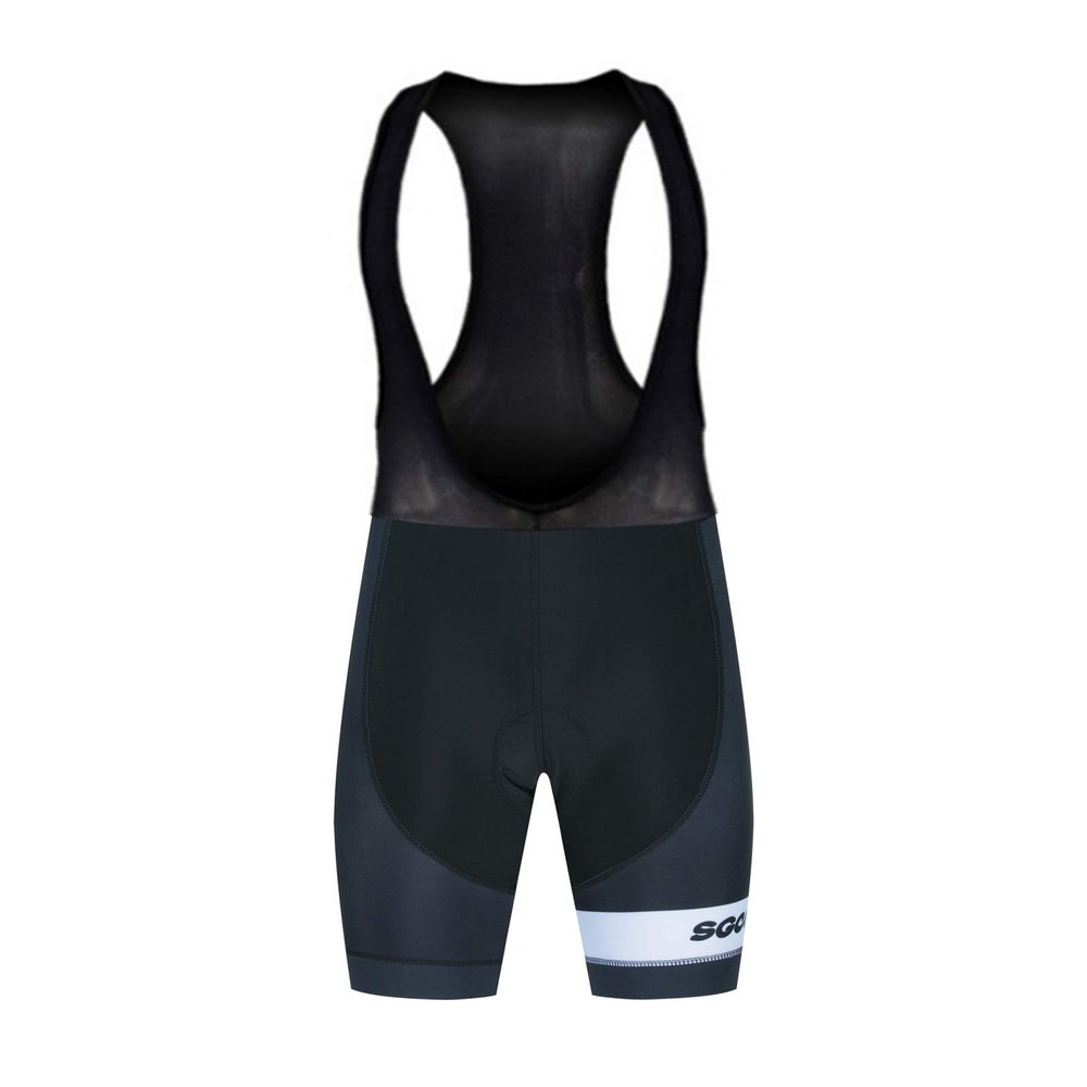 SGCIKER Men's White Laser Cut Cycling Bib Shorts Bike 9D Gel Padded Cycle Tights Italia Power Band Bicycle Pants (L)