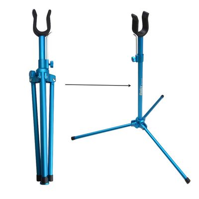AMEYXGS Archery Bow Stand Holder Portable Foldable Bow Stand Aluminum Alloy Frame Holder Bracket for Bow Hunting Shooting Practice Competition (Blue)