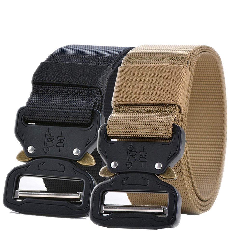 Trimming Shop Tactical Belt Adjustable Military Style Nylon Webbing Belt, 2pcs