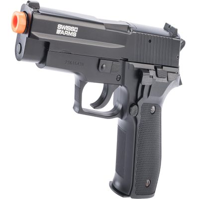 Evike Airsoft - Swiss Arms Licensed 226 Collector's Edition Spring Powered Airsoft Pistol (Color: Black)