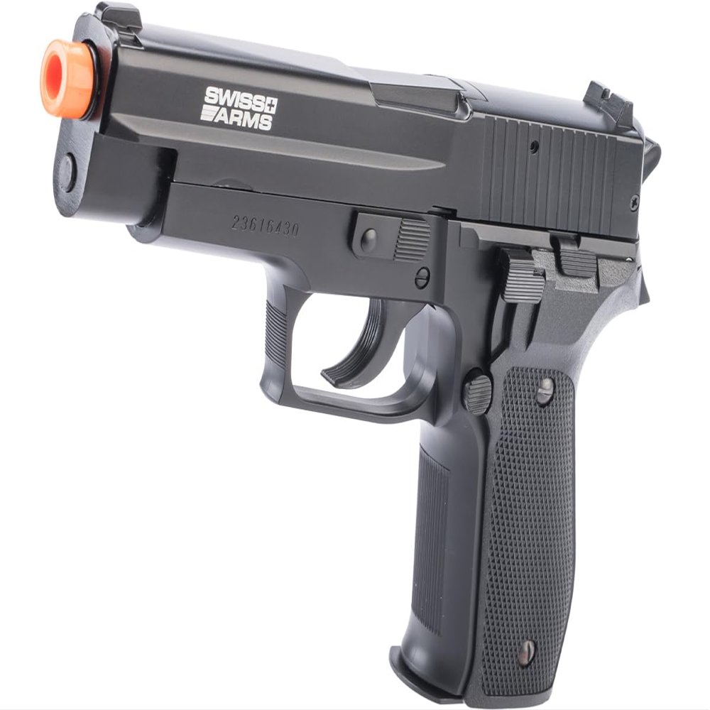 Evike Airsoft - Swiss Arms Licensed 226 Collector's Edition Spring Powered Airsoft Pistol (Color: Black)