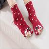 acdiac Women's Cotton Toe Socks,five Finger Socks,Funny and Funky cartoon theme sport Toe Socks (sheep red) view 3