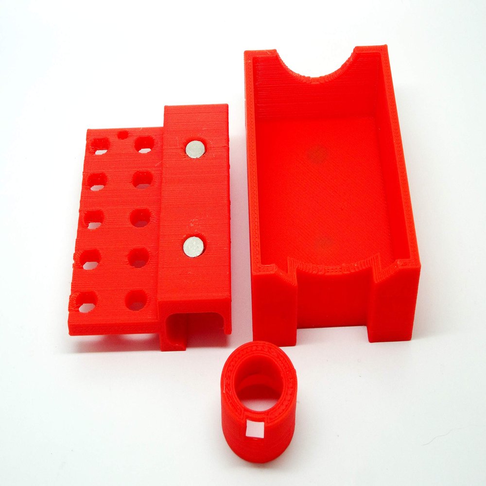 New Brass case shavings brassket Catcher, for The Hornady LNL Cam-Lock Trimmer (red)