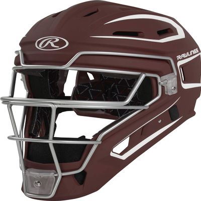 Rawlings | VELO 2.0 Catcher's Helmet | Baseball | Junior (6 1/2" - 7") | Cardinal/White