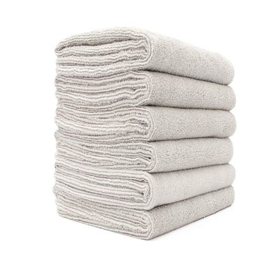 The Rag Company Microfiber Spa and Yoga Towel - Soft and Absorbent Towel for Gym, Spa, Exercise, Hotel, and Resort Use - Dries Fast - 16x27 inches, Ice Grey, 6-Pack