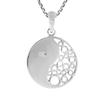 AeraVida Sacred Balance Yin and Yang Simulated Black Onyx Inlay .925 Sterling Silver Pendant Necklace view 3