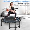 Serenelife 40" Inch Portable Fitness Trampoline with Adjustable Handrail for Indoor and Outdoor Use  Professional Round Jumping Trampoline  Cardio Trampoline view 2