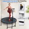Serenelife 40" Inch Portable Fitness Trampoline with Adjustable Handrail for Indoor and Outdoor Use  Professional Round Jumping Trampoline  Cardio Trampoline view 3
