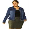 Agnes Orinda Women's Classic Plus Size Denim Jacket 3X Dark Blue view 1