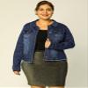 Agnes Orinda Women's Classic Plus Size Denim Jacket 3X Dark Blue view 2