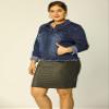 Agnes Orinda Women's Classic Plus Size Denim Jacket 3X Dark Blue view 4
