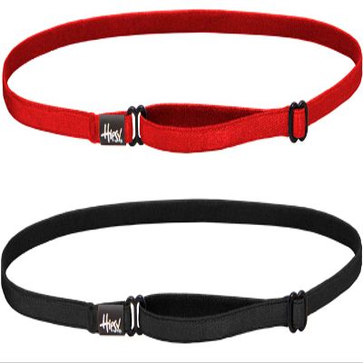 Hipsy Women's Elastic & Adjustable No Slip Running Headband Multi Pack (Black & Red Elastic 2pk)