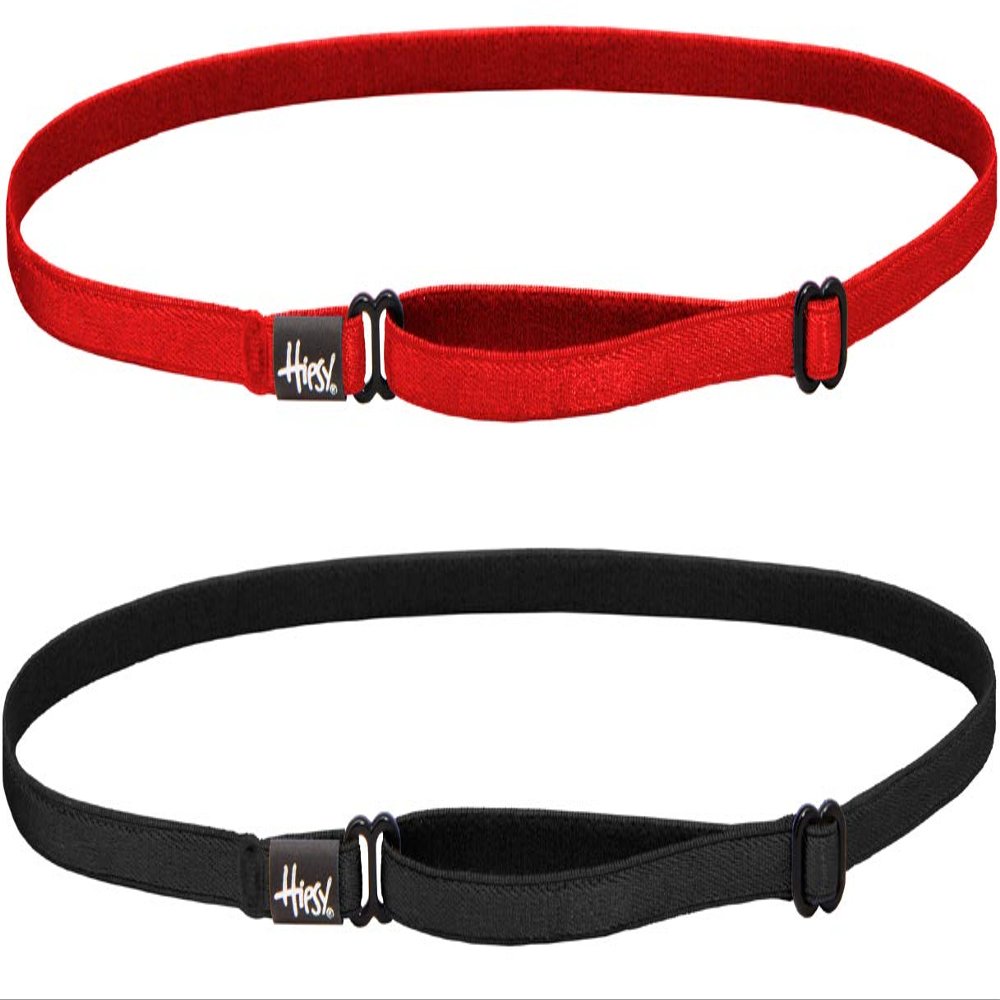 Hipsy Women's Elastic & Adjustable No Slip Running Headband Multi Pack (Black & Red Elastic 2pk)