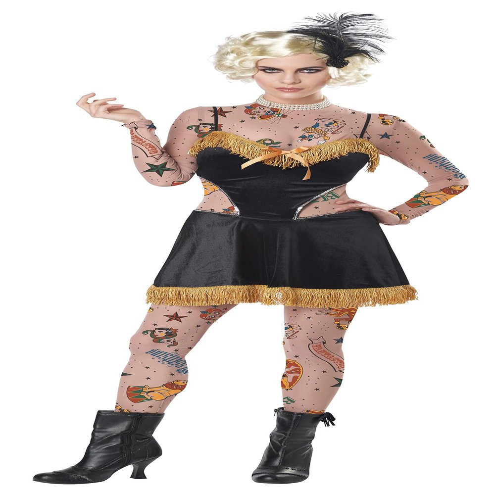 California Costumes Womens The Amazing Tattooed Lady Adult Costume Black