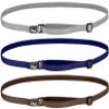 Hipsy Women's Elastic & Adjustable Stretchy Running Headband Multi Pack (Brown/Navy/Silver Elastic 3pk) view 1